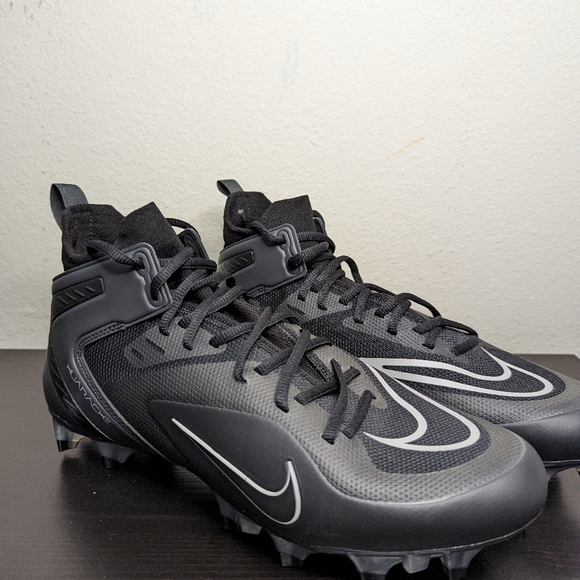 Men's Nike Alpha Huarache 8 Elite Lacrosse Cleats CW4440-011 BLACK - Picture 4 of 8